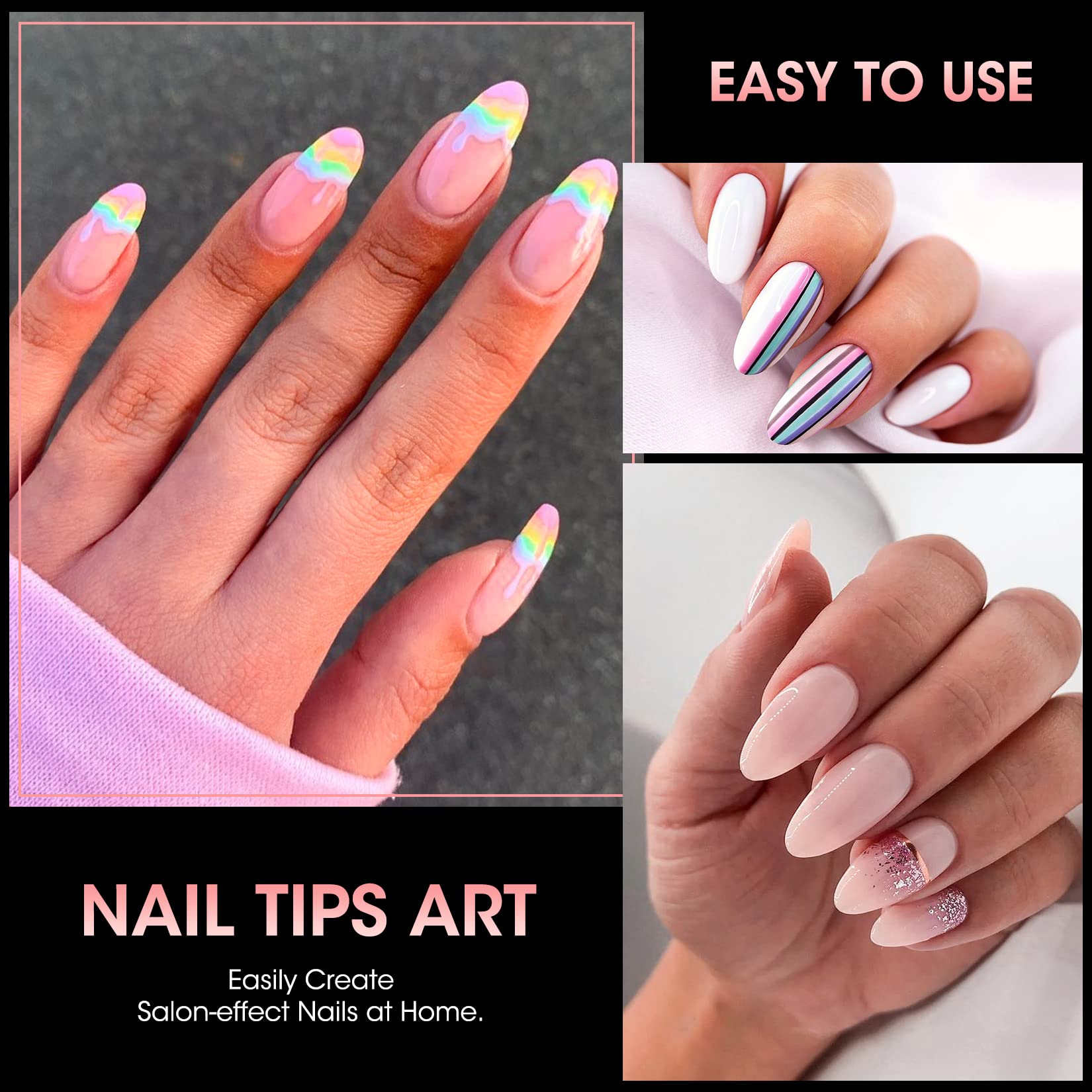 Buqikma tips sized 0-11 fit a wide range of nails.
