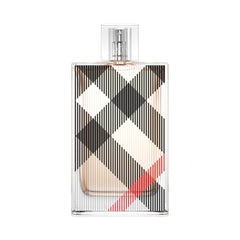 Burberry Brit for Her bottle front view with iconic Brit check, a premium gift option