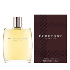 Burberry Classic EDT label close-up showing branding and details.