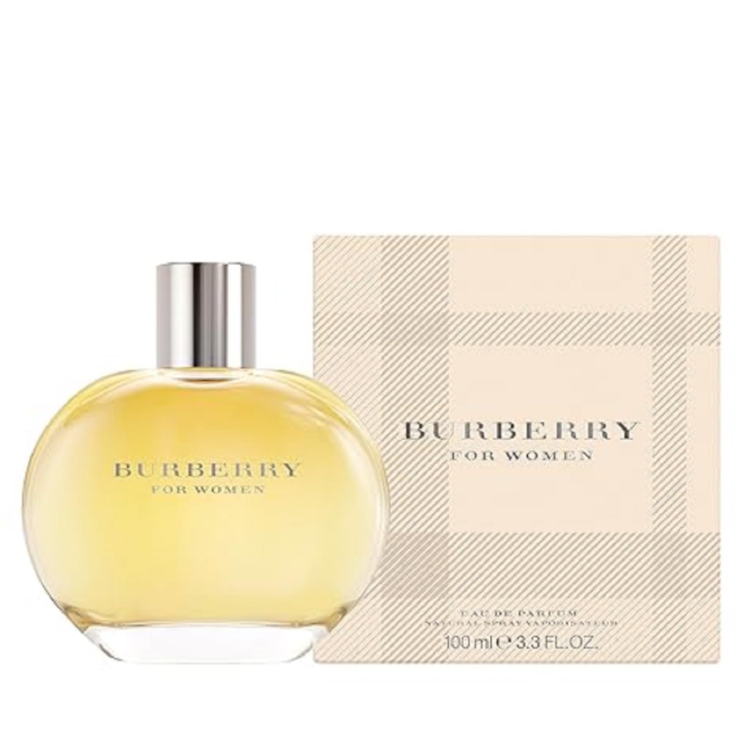 Burberry Classic EDP cap and flacon bathed in warm light