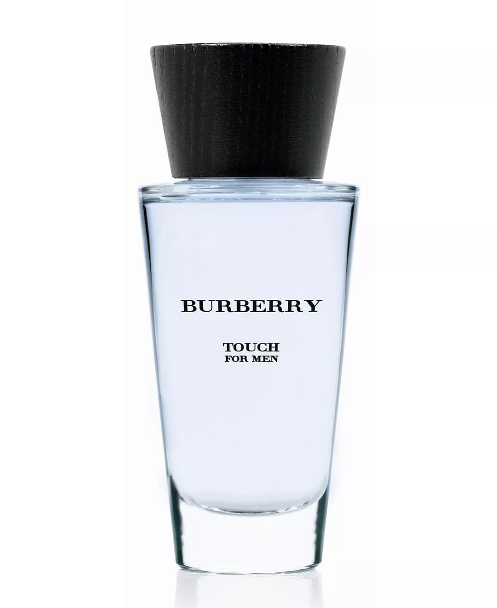 Burberry Touch for Men bottle with clear glass showcasing premium clarity and clean aesthetics.
