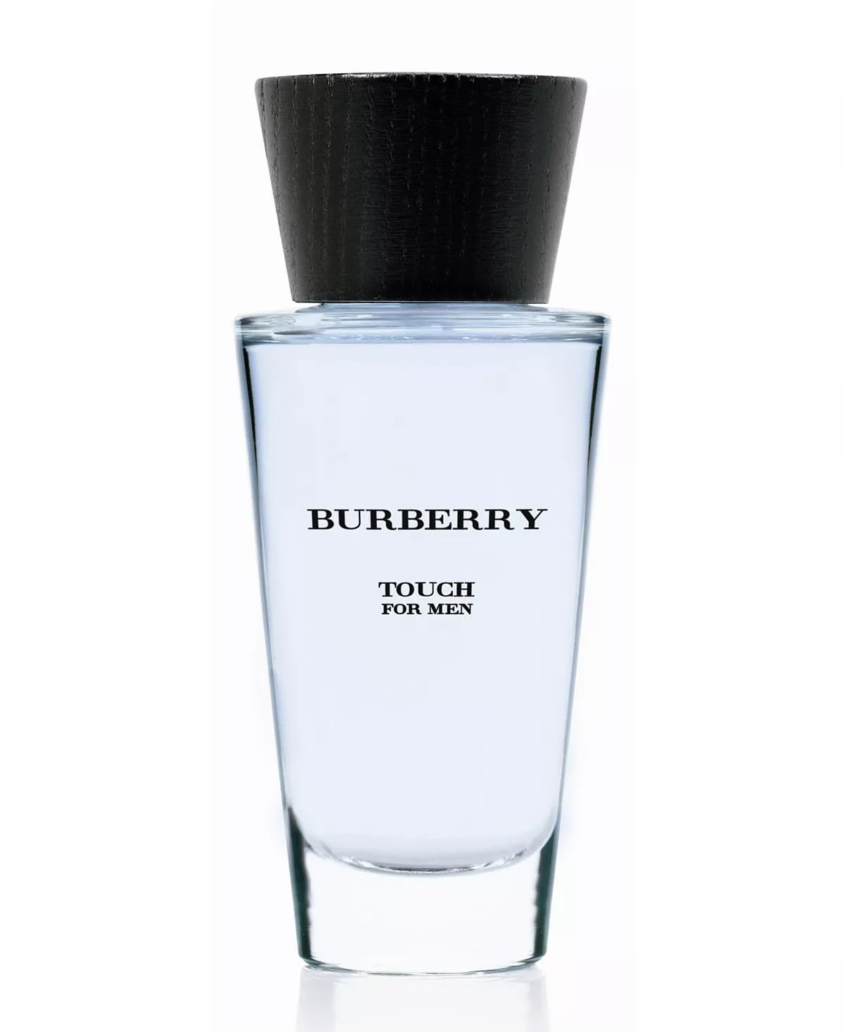 Burberry Touch for Men bottle with clear glass showcasing premium clarity and clean aesthetics.