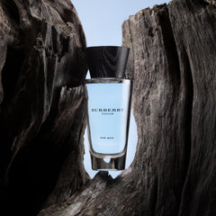 Burberry Touch for Men spray-cap closeup highlights easy handling and refined design.