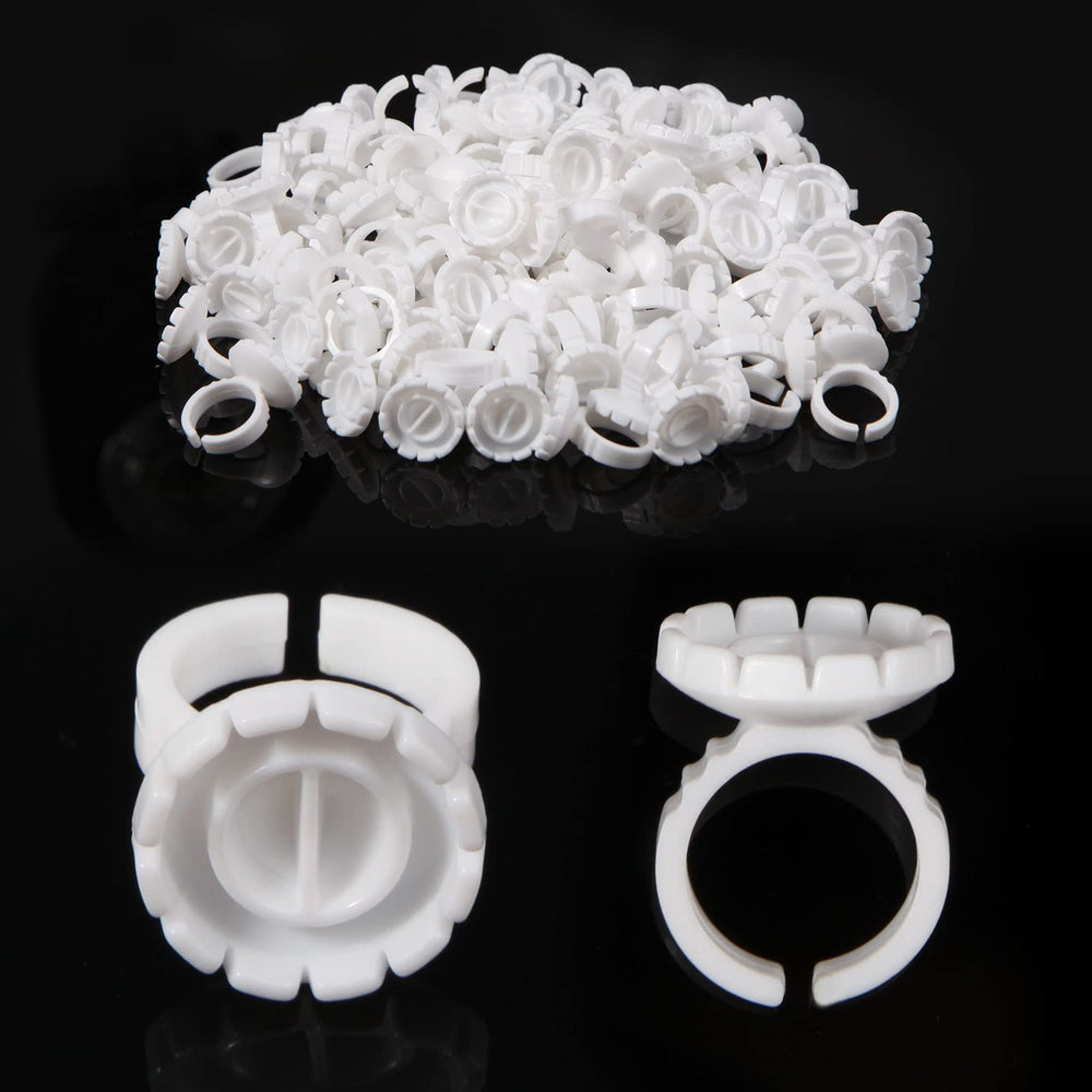 Burboeiy lash rings with glue cups, adjustable open-ended design for comfortable lash extensions.