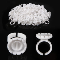 Burboeiy lash rings with glue cups, adjustable open-ended design for comfortable lash extensions.