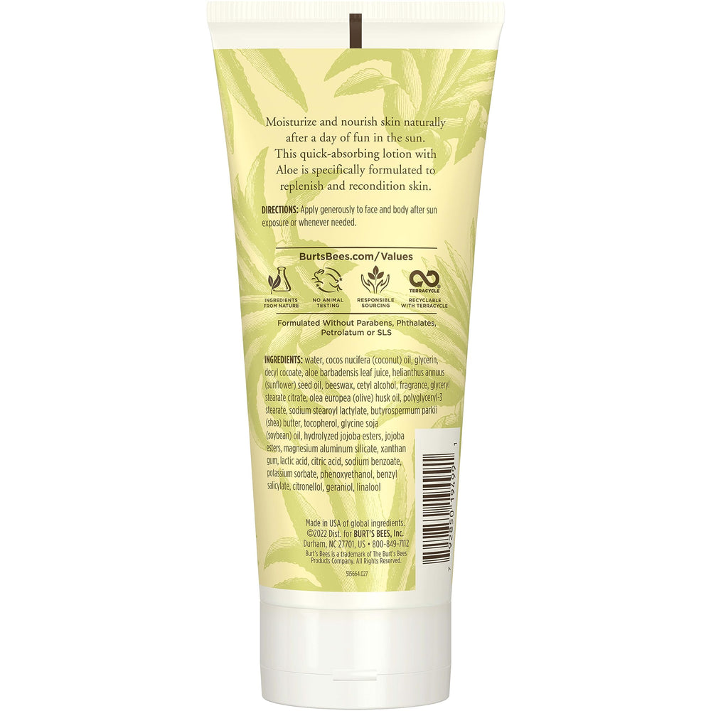 Burt's Bees After Sun Lotion on beach setup suggesting outdoor use