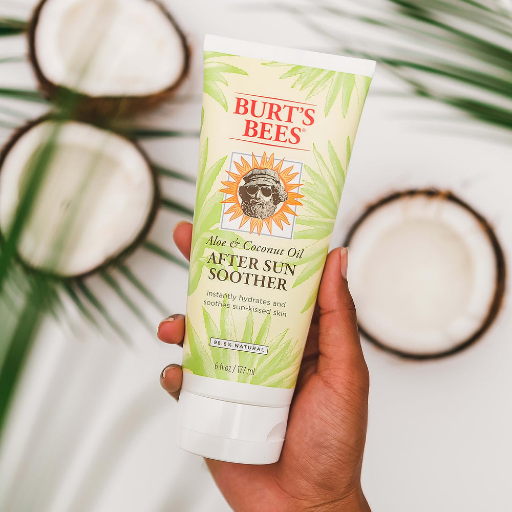 Burt's Bees After Sun Lotion coconut oil highlight for hydrated skin