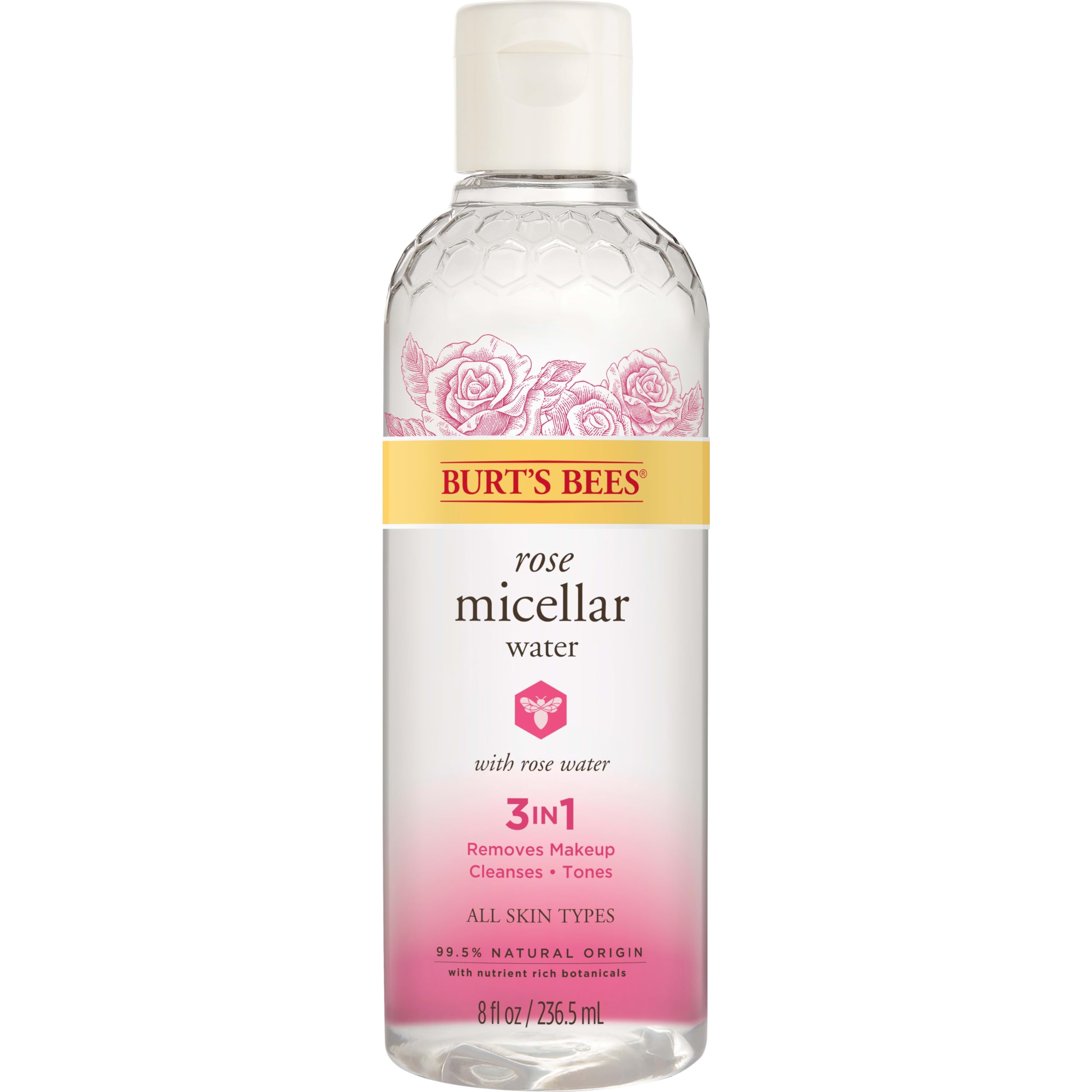 Burt's Bees Agua Micelar de Rosa: botella para limpieza diaria y tonificación suave