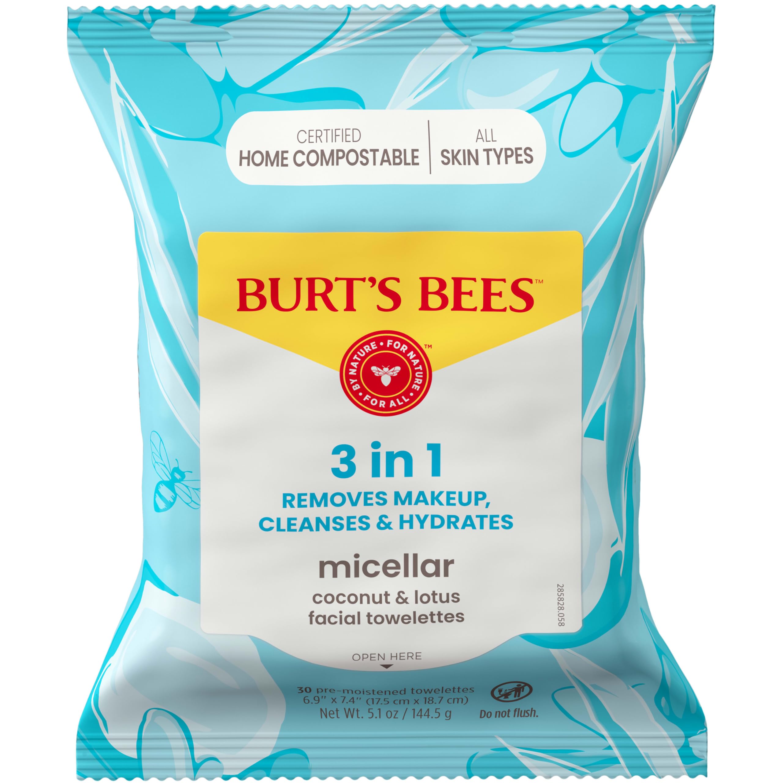 Towelettes suitable for all skin types in Burt's Bees line
