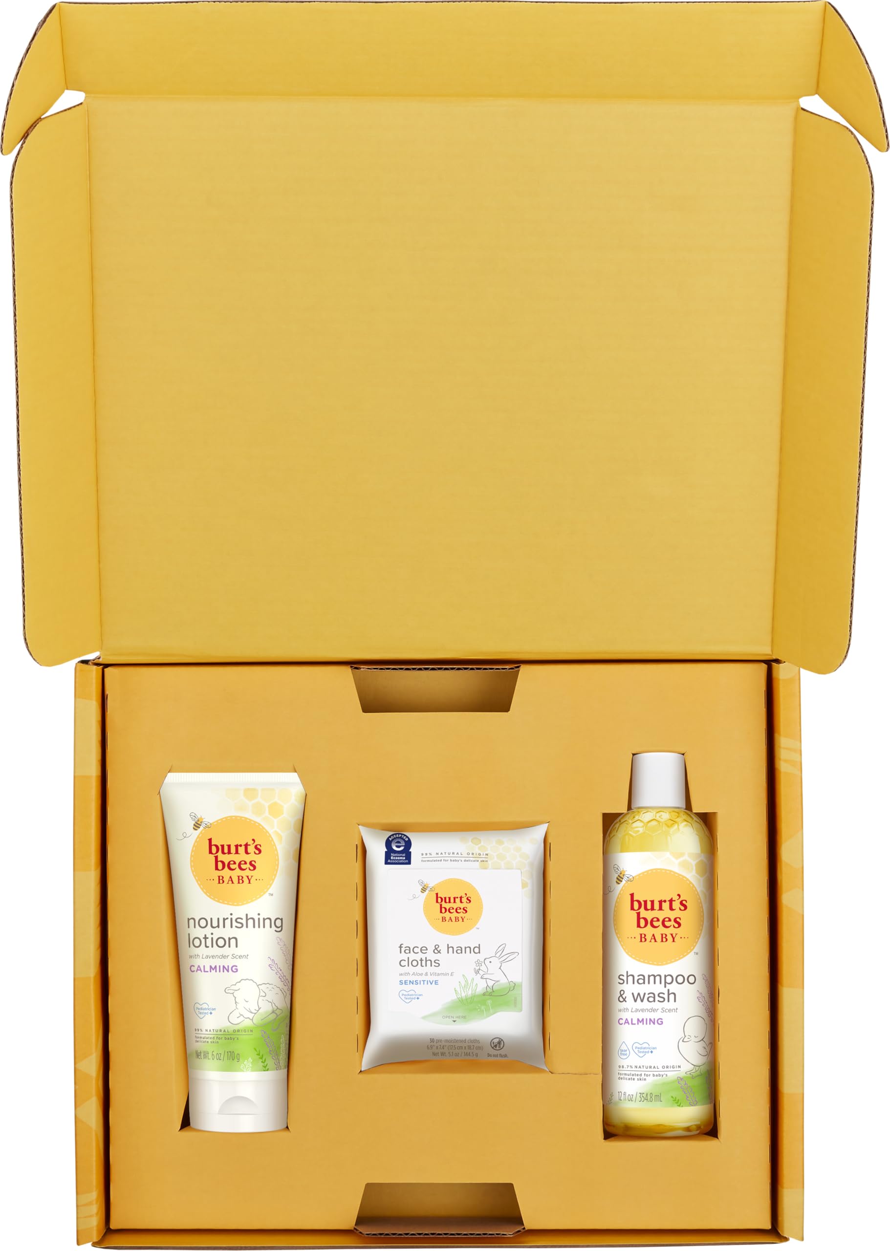 Telas suaves para rostro y manos incluidas en Burt's Bees Baby.