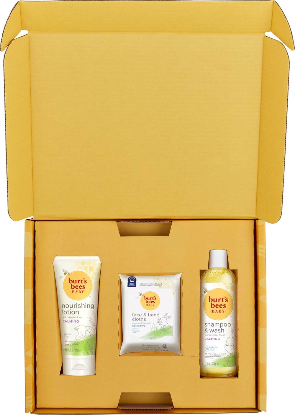 Telas suaves para rostro y manos incluidas en Burt's Bees Baby.