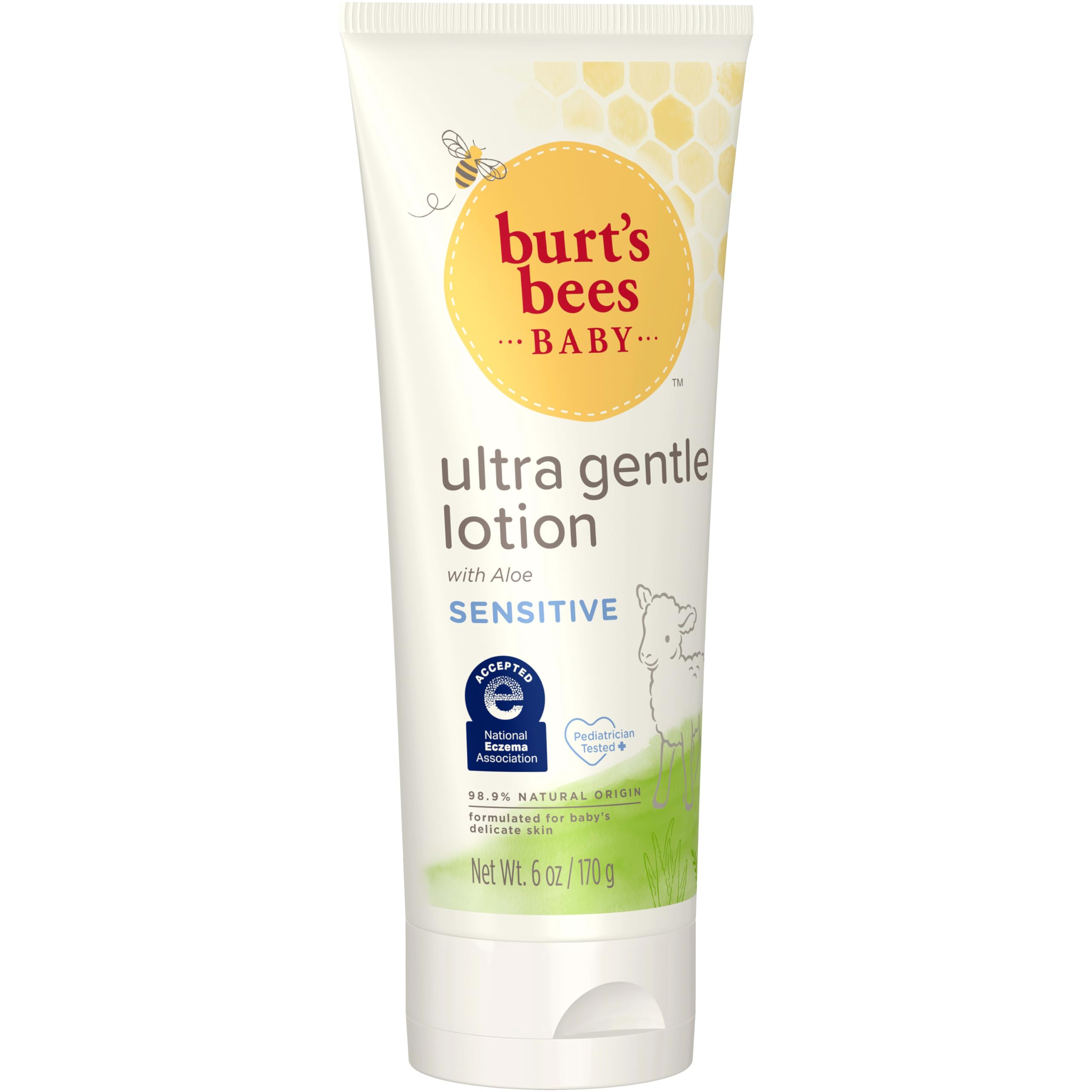 Baby soft skin after applying Burt's Bees lotion, cheeks to toes.