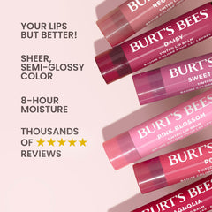 Burt's Bees bálsamo labial, acabado semi-brillante para look suave.