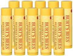 Burt's Bees bálsamo labial en paquete de 10, ideal para viajes.