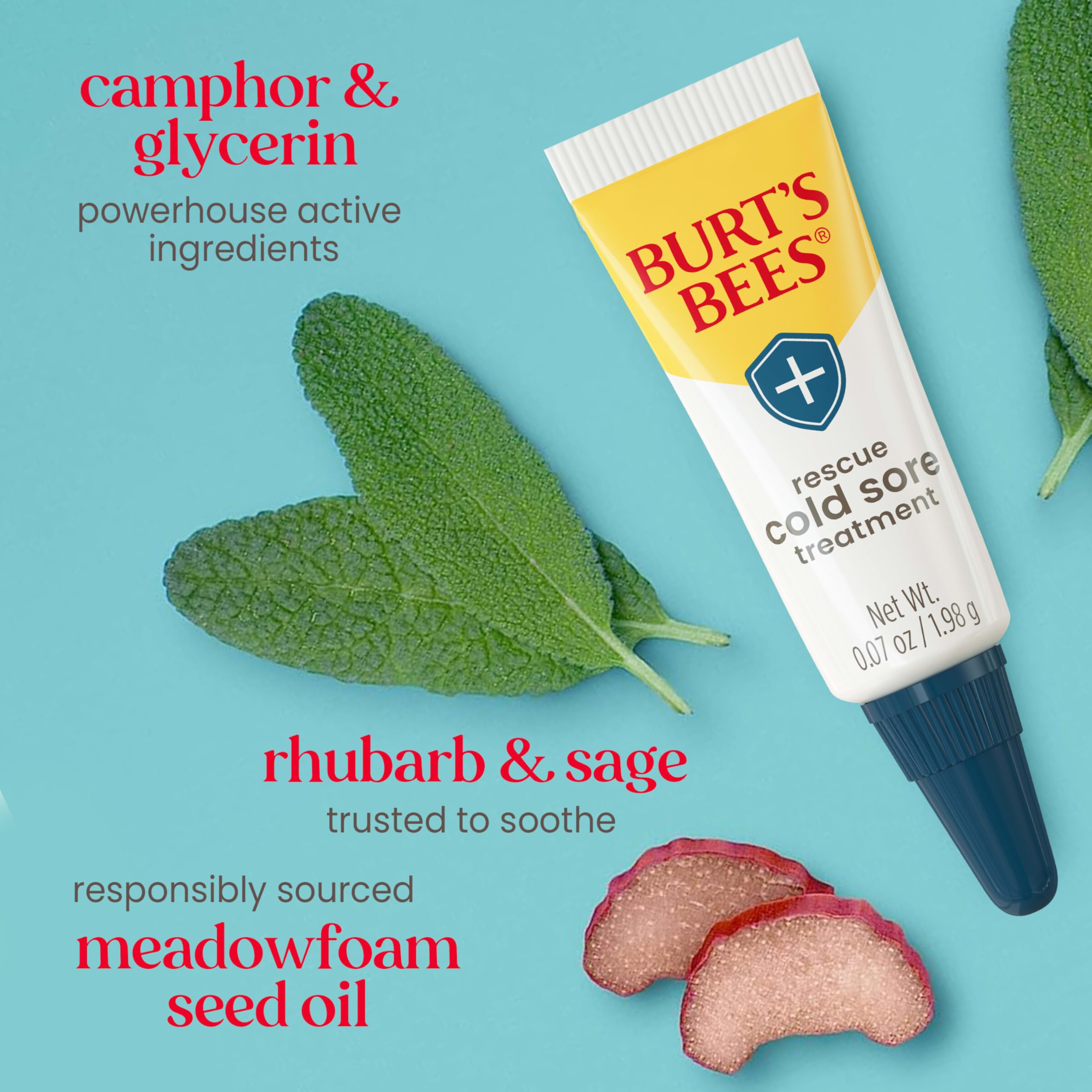 Burt's Bees balsamo labial medicado en tubo, hidratación y confort para labios.