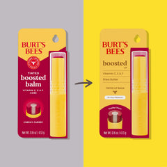 Burt's Bees bálsamo labial tintado, tono rojo profundo, hidratación de 24 horas.