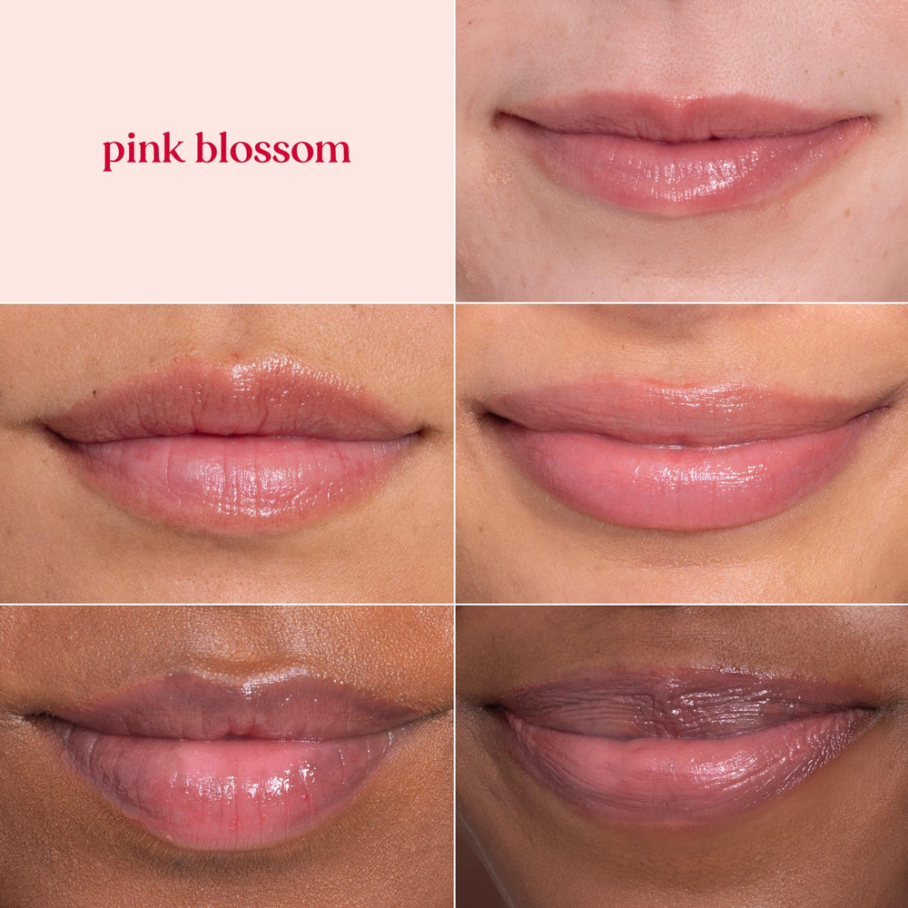 Aceites de coco y girasol en Burt's Bees Rosa Flor para labios nutridos.