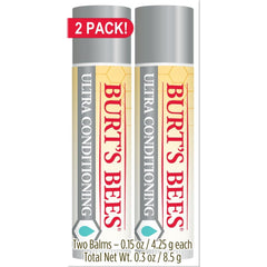 Burt's Bees bálsamo labial Ultra Condicionador en empaque doble para hidratación diaria.