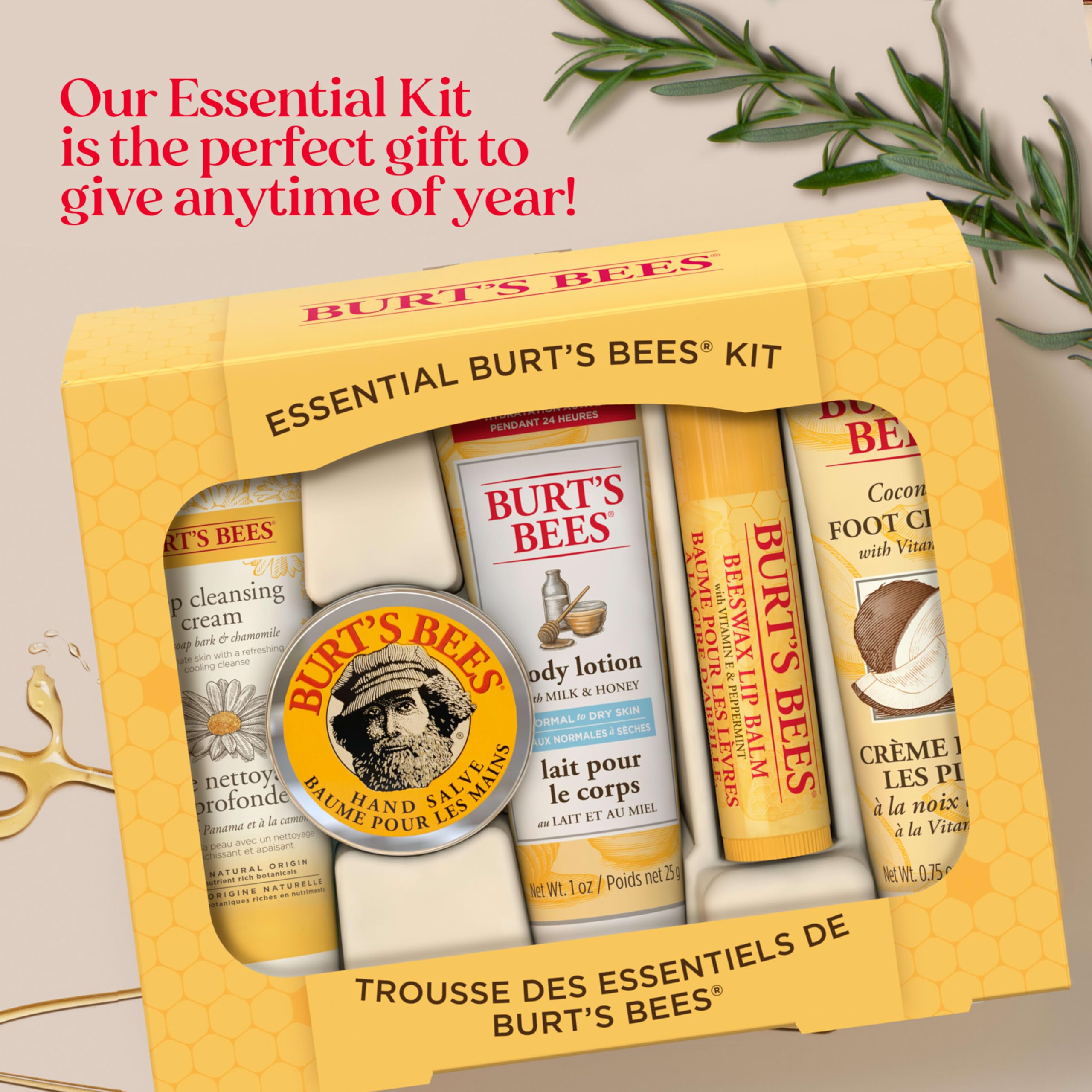 Bálsamo labial de Burt's Bees, labios suaves y protegidos.