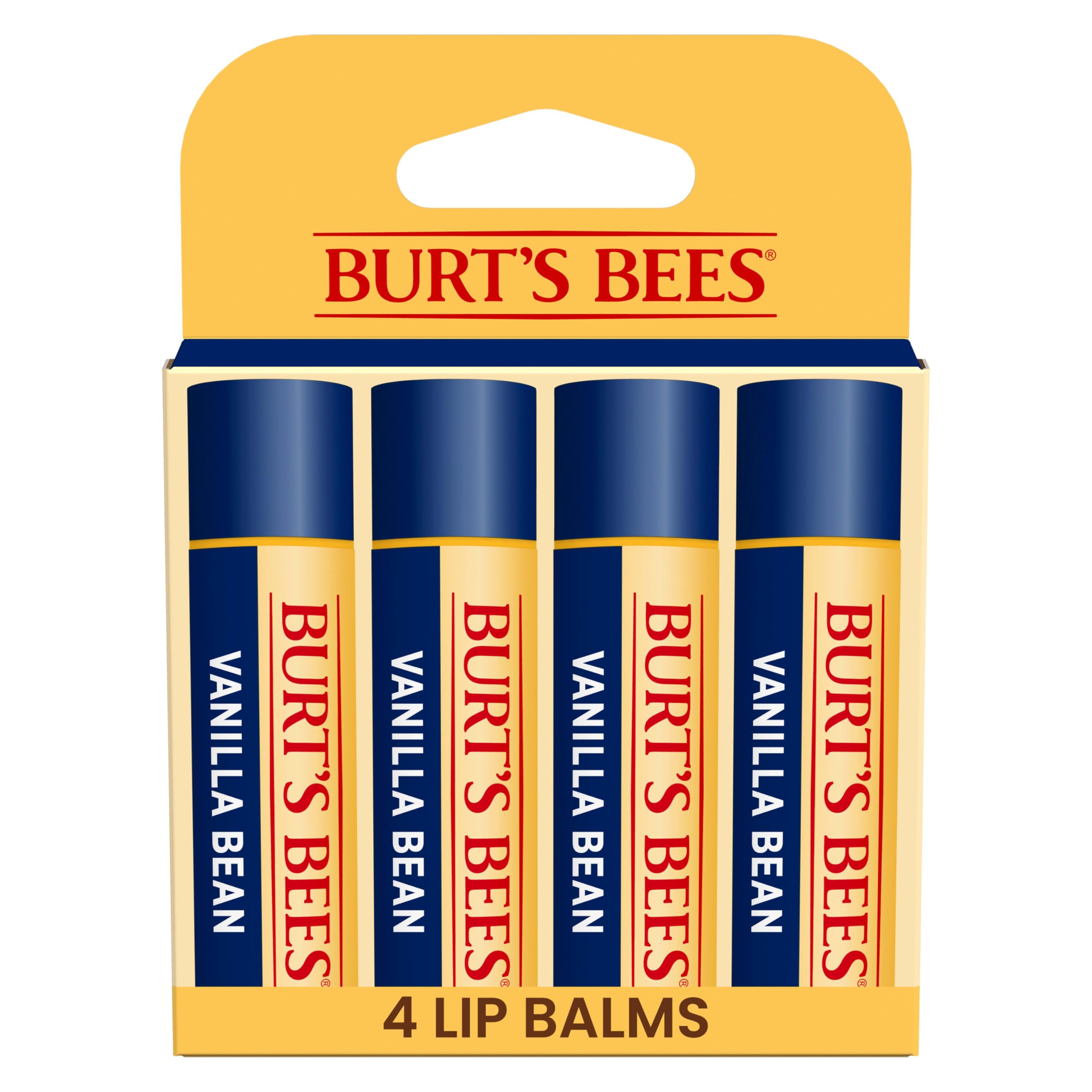 Burt's Bees bálsamo labial vainilla, tubo compacto para hidratación diaria.