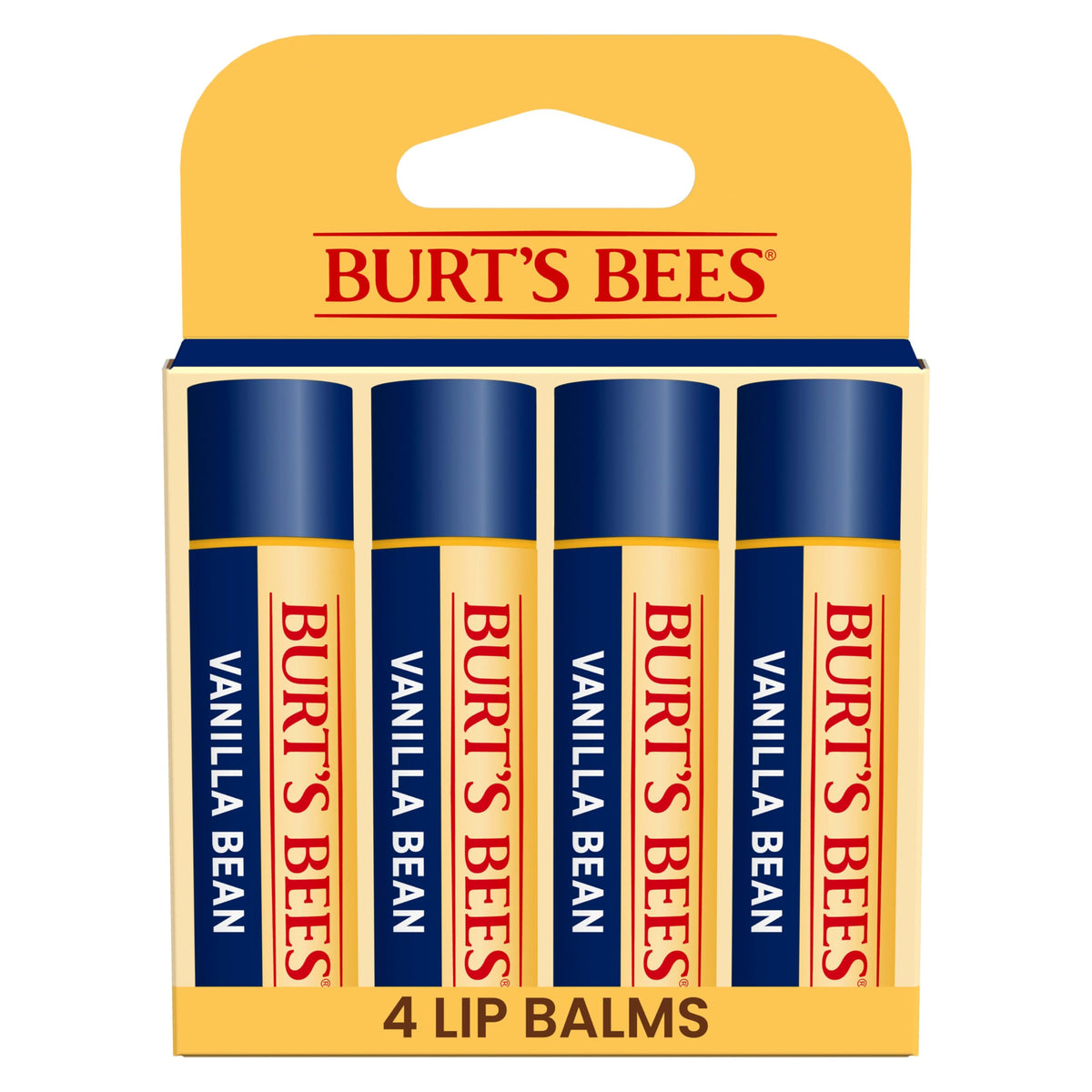 Burt's Bees bálsamo labial vainilla, tubo compacto para hidratación diaria.
