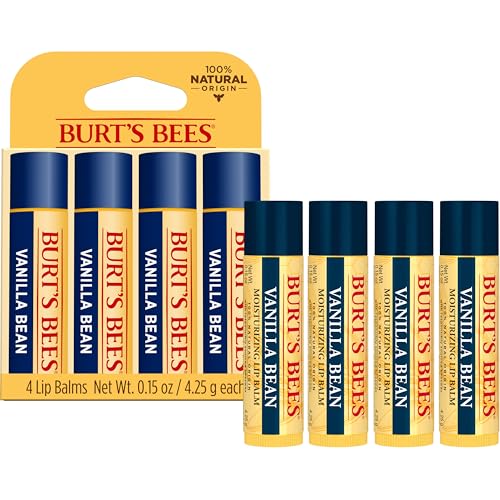 Burt's Bees bálsamo labial vainilla, uso diario recomendado.