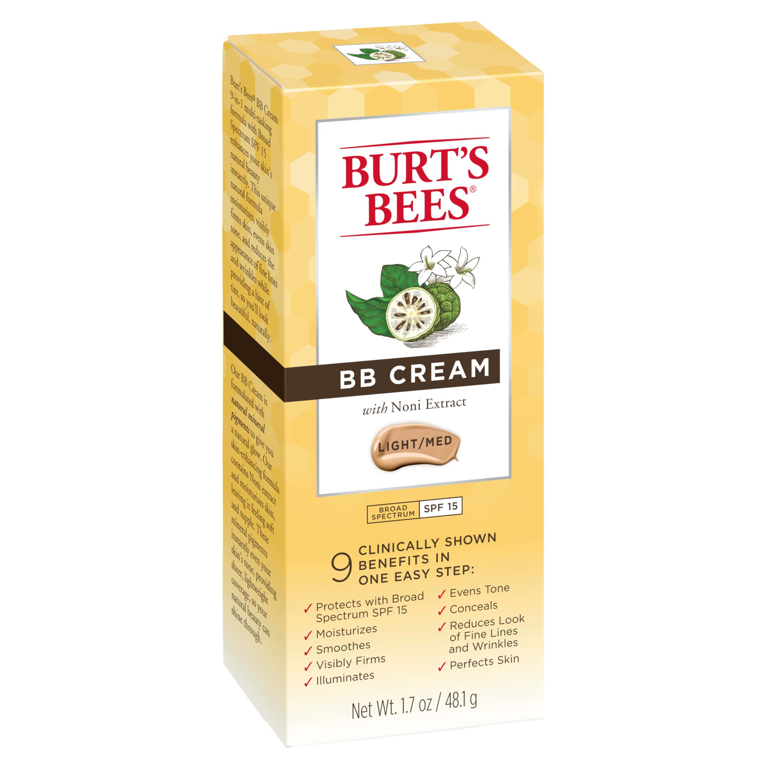 Etiqueta clara de Burt's Bees BB Cream SPF 15, uso diario