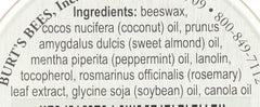 Close-up of Burt's Bees lip balm tin contents showing balm texture.