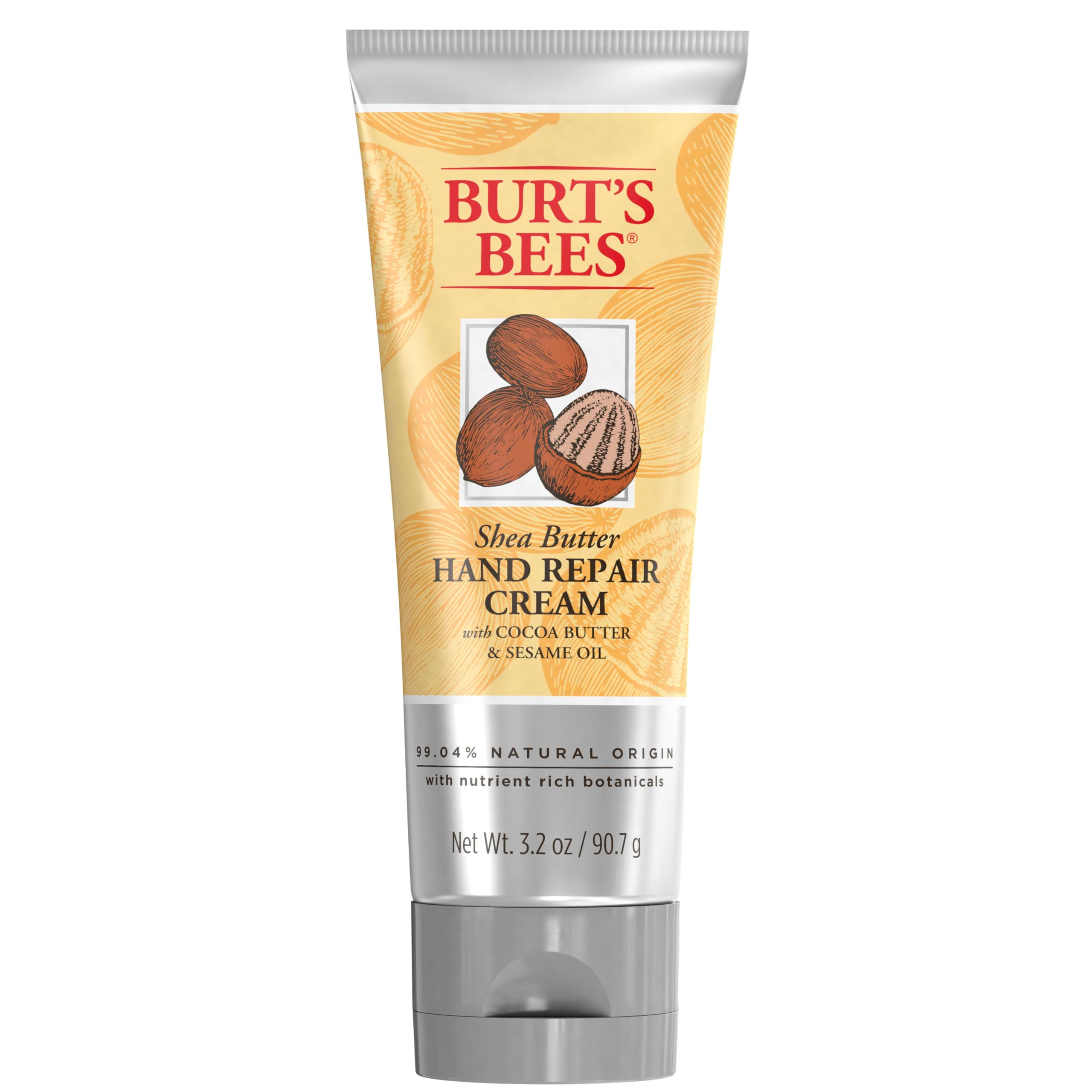 Burt's Bees crema de manos con vitamina E y extractos botánicos para nutrición suave.