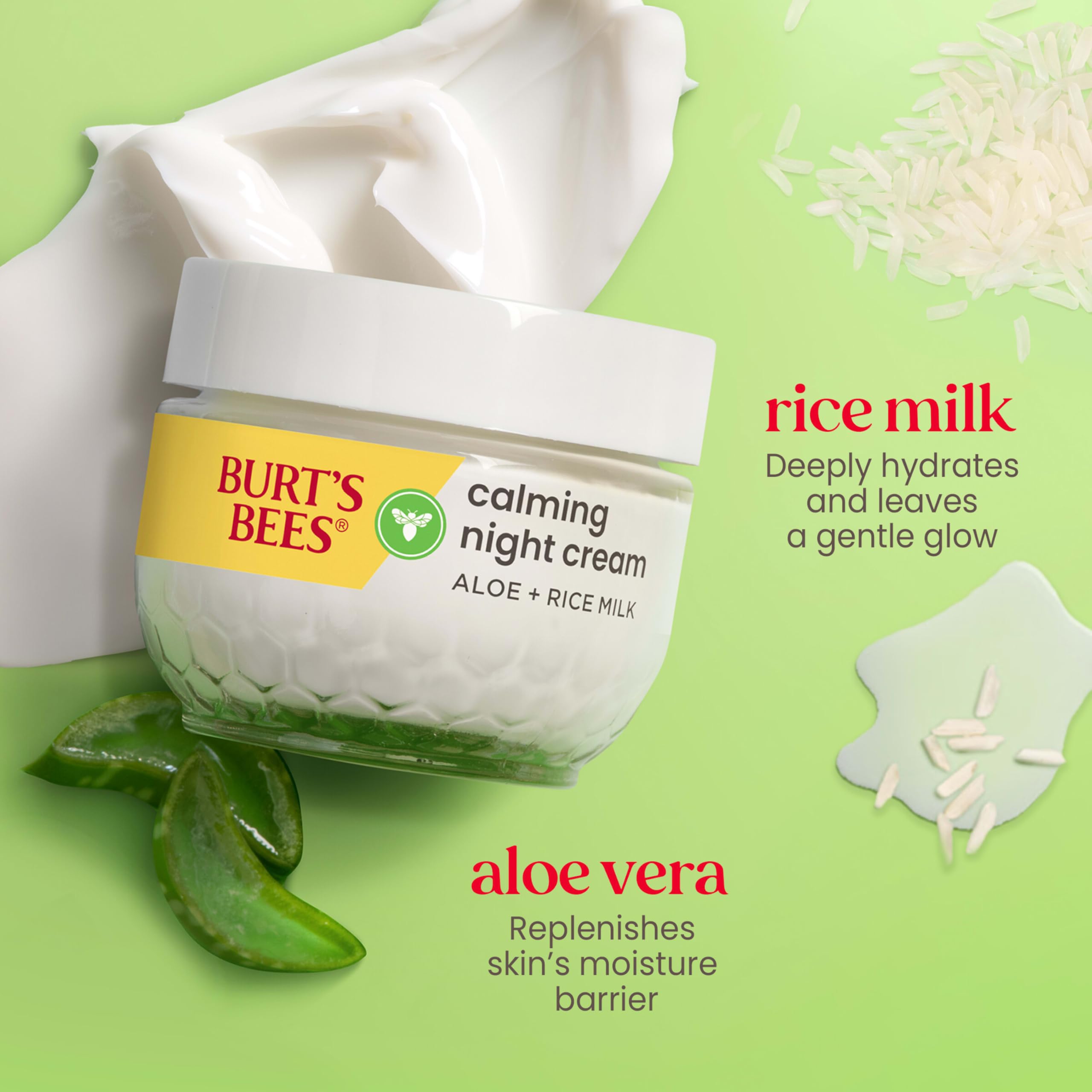 Burt's Bees extracción de algodón suaviza y protege la piel durante la noche