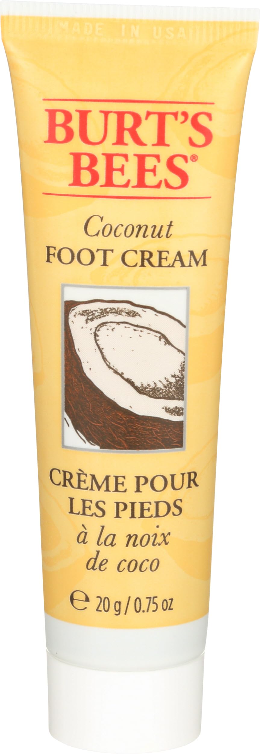 Crema para pies Burt's Bees de coco, envase compacto y hidratación suave