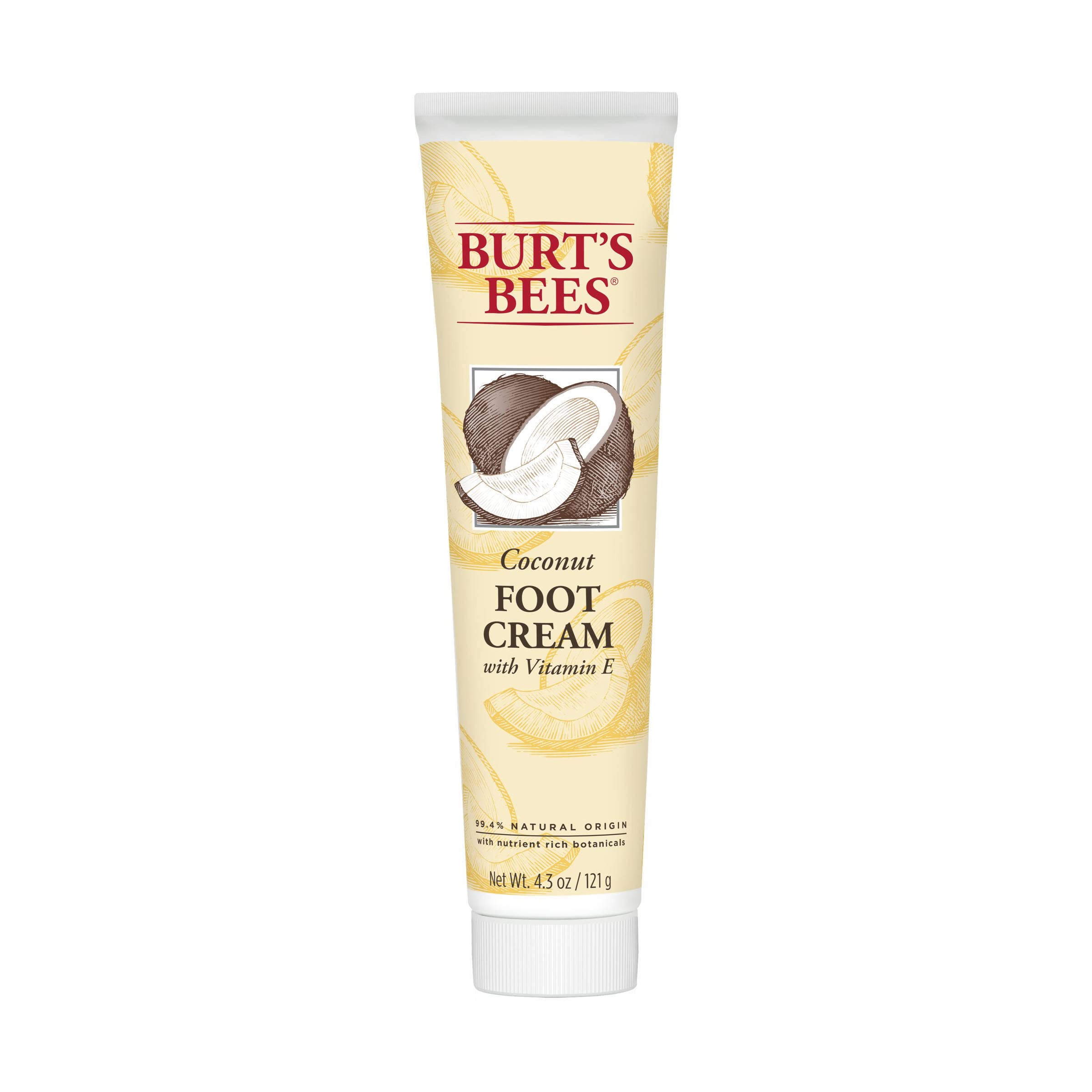 Textura nutritiva de Burt's Bees crema de pies que suaviza piel seca.