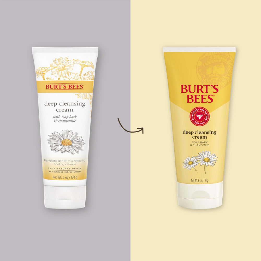 Creamy texture of Burt's Bees deep cleansing wash on a hand for easy application.