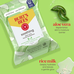 Desmaquillante 3 en 1 con aloe vera, Burt's Bees, limpieza rápida.