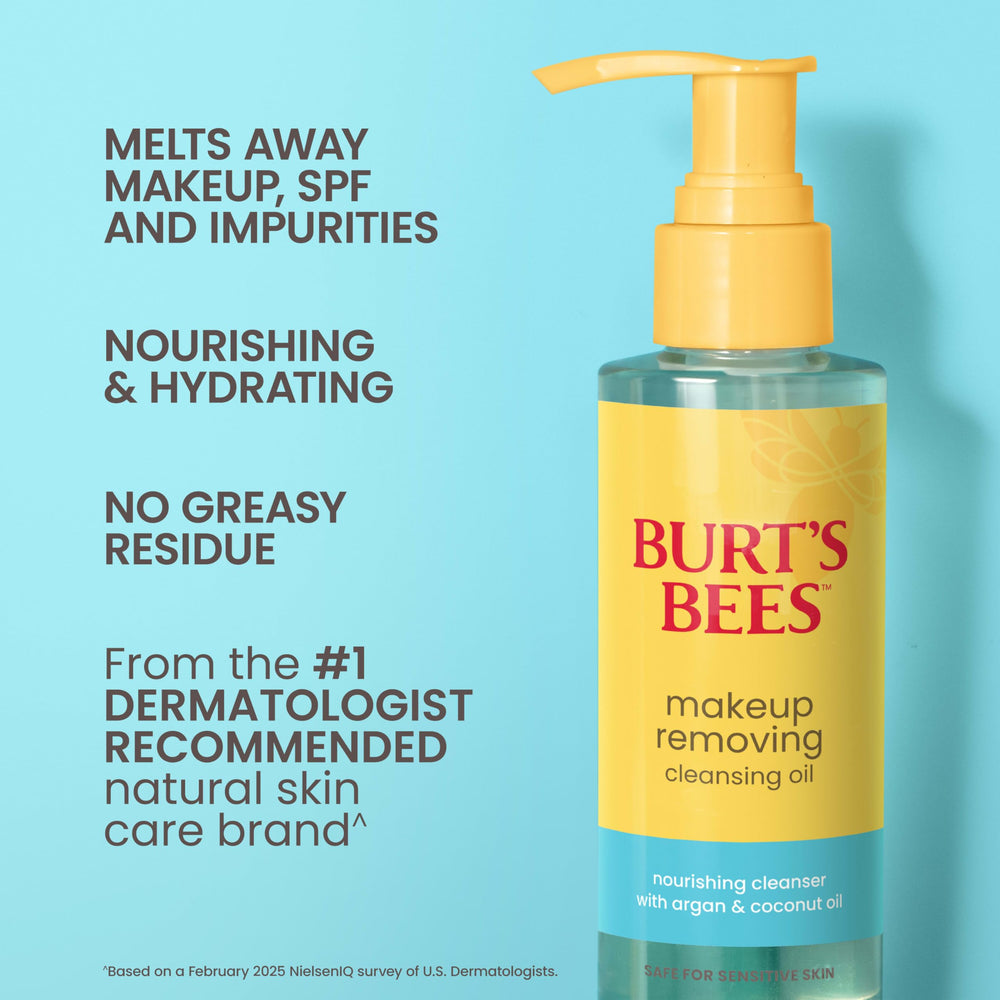 Burt's Bees Desmaquillante aceite Argán y Coco, mezcla nutritiva para la piel.