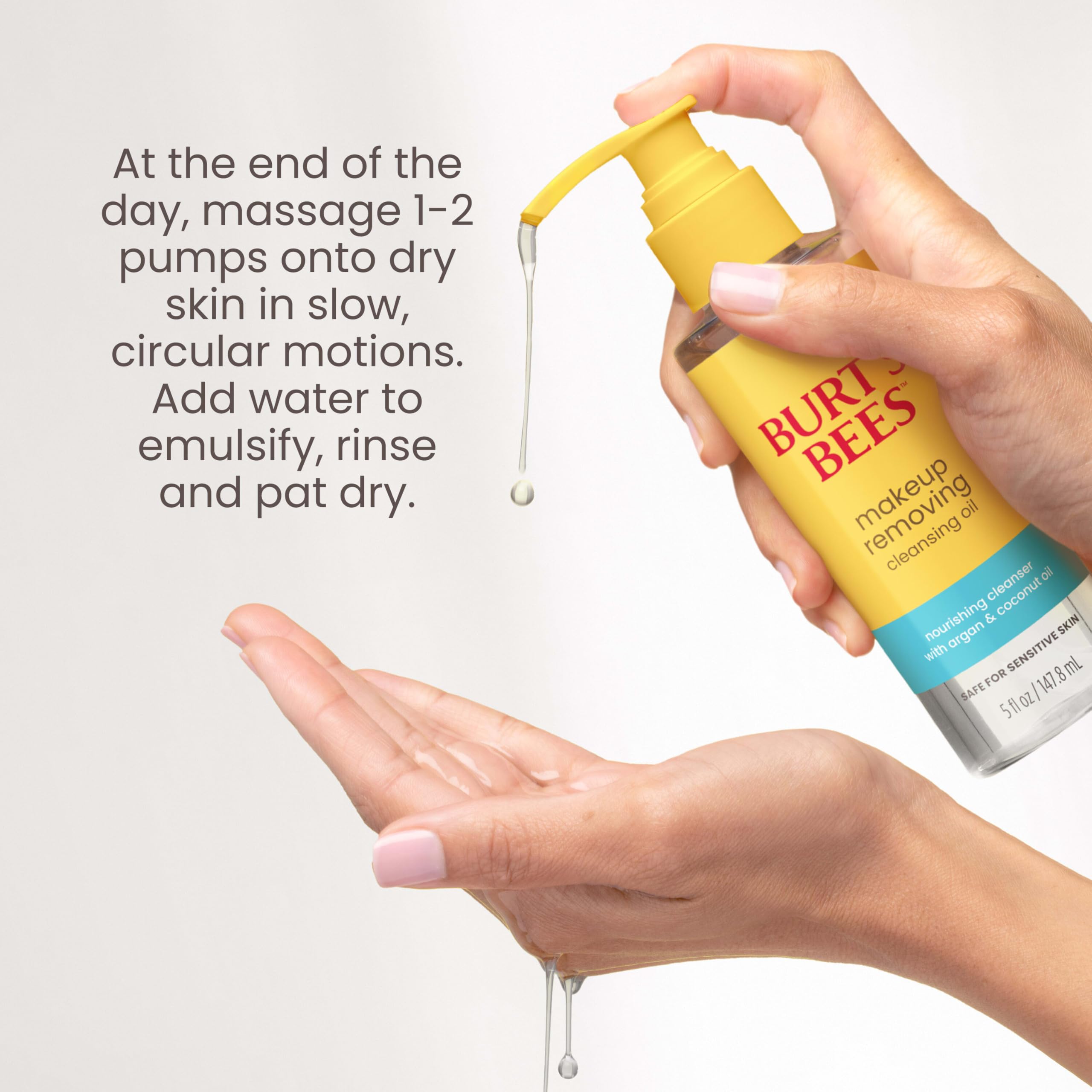 Burt's Bees Desmaquillante aceite para piel normal y seca, limpia sin irritación.