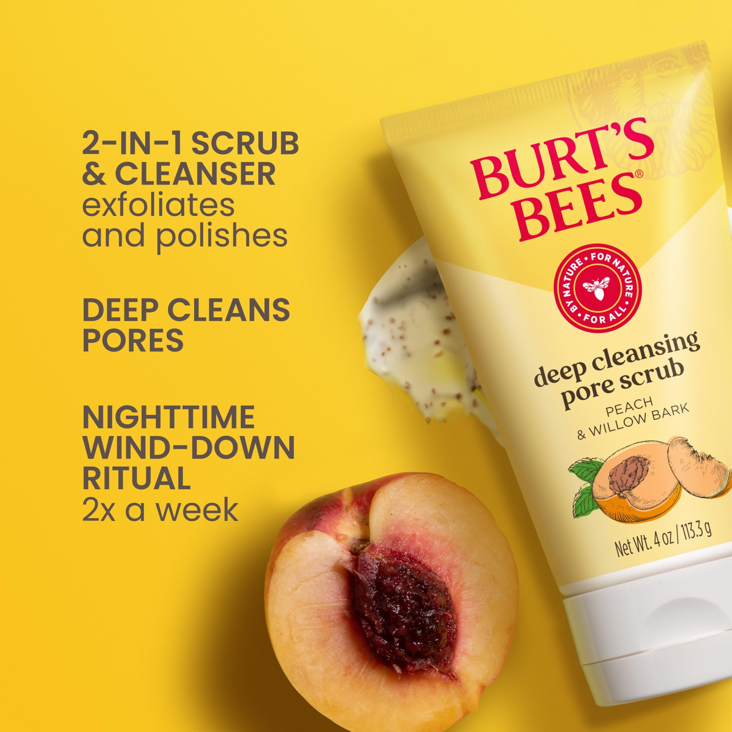 Burt's Bees exfoliante profundo de poros, purifica con corteza de sauce.