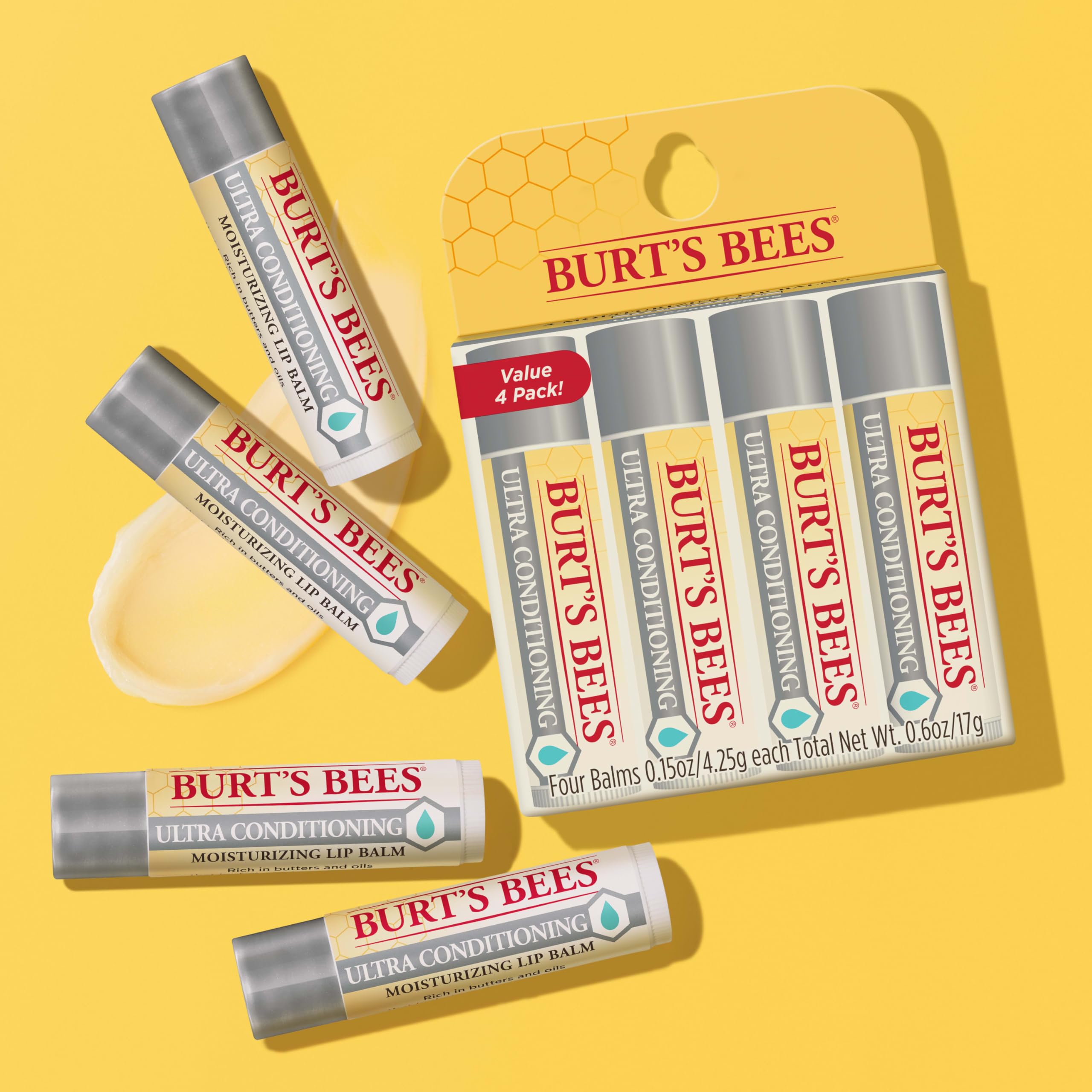Burt's Bees Ingredientes naturales: kokum, karité y marula ofrecen nutrición suave.