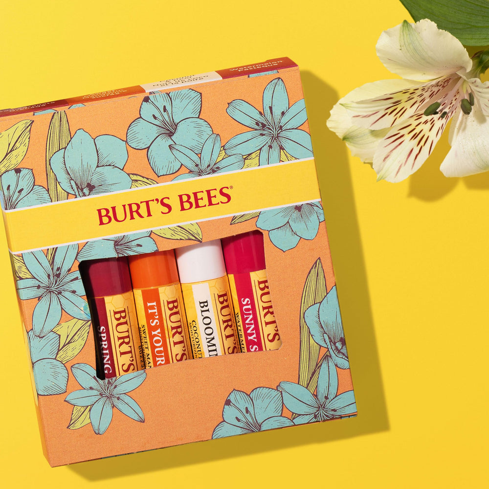Burt's Bees Just Picked Lip Balm Set sabor Mandarina Dulce, formato de viaje.