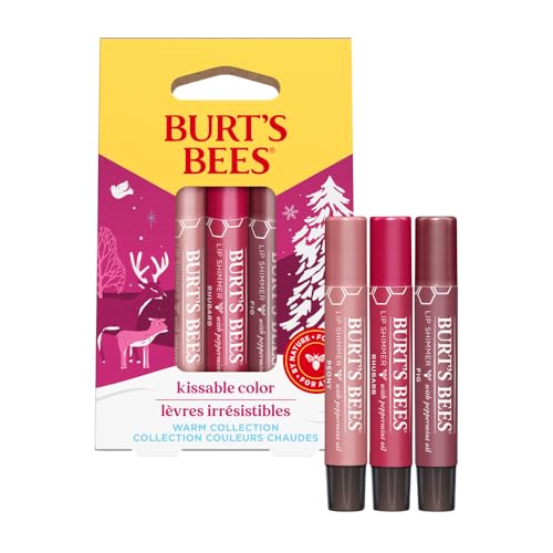 Burts Bees Kissable Color Warm Gift Set opened box reveals multiple shades for versatile looks.