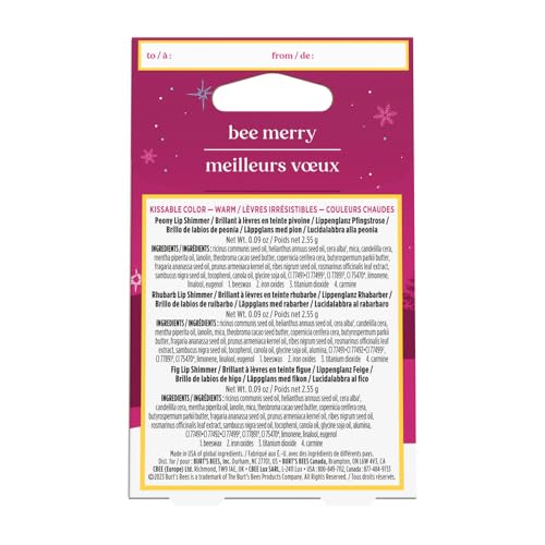Burts Bees Kissable Color Warm Gift Set lip color tubes showcase rich warm tones.