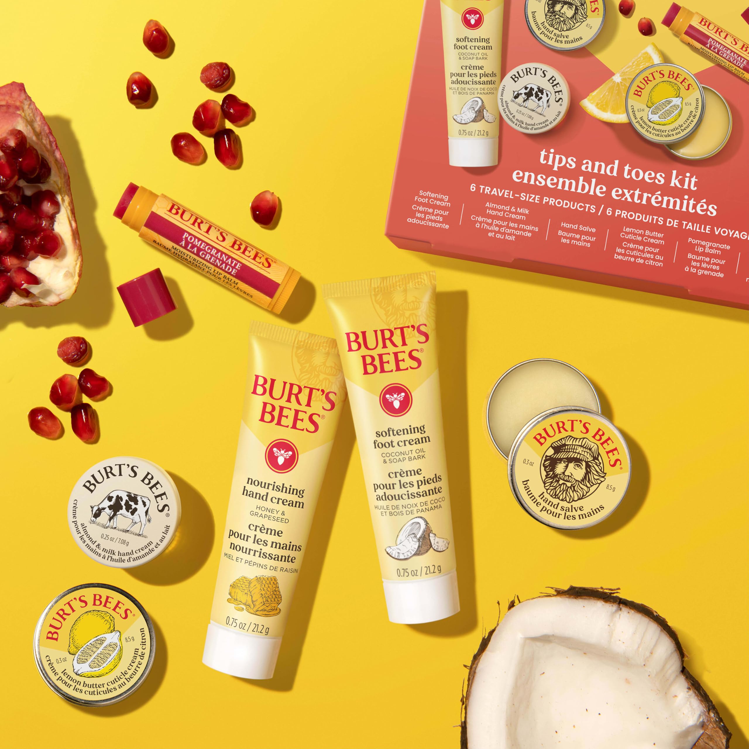 Set de cuidado manos-pies Burt's Bees, práctico para llevar.