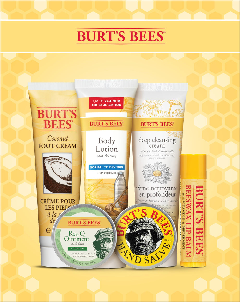 Burt's Bees kit miniaturas atemporales: salve de manos para piel áspera.