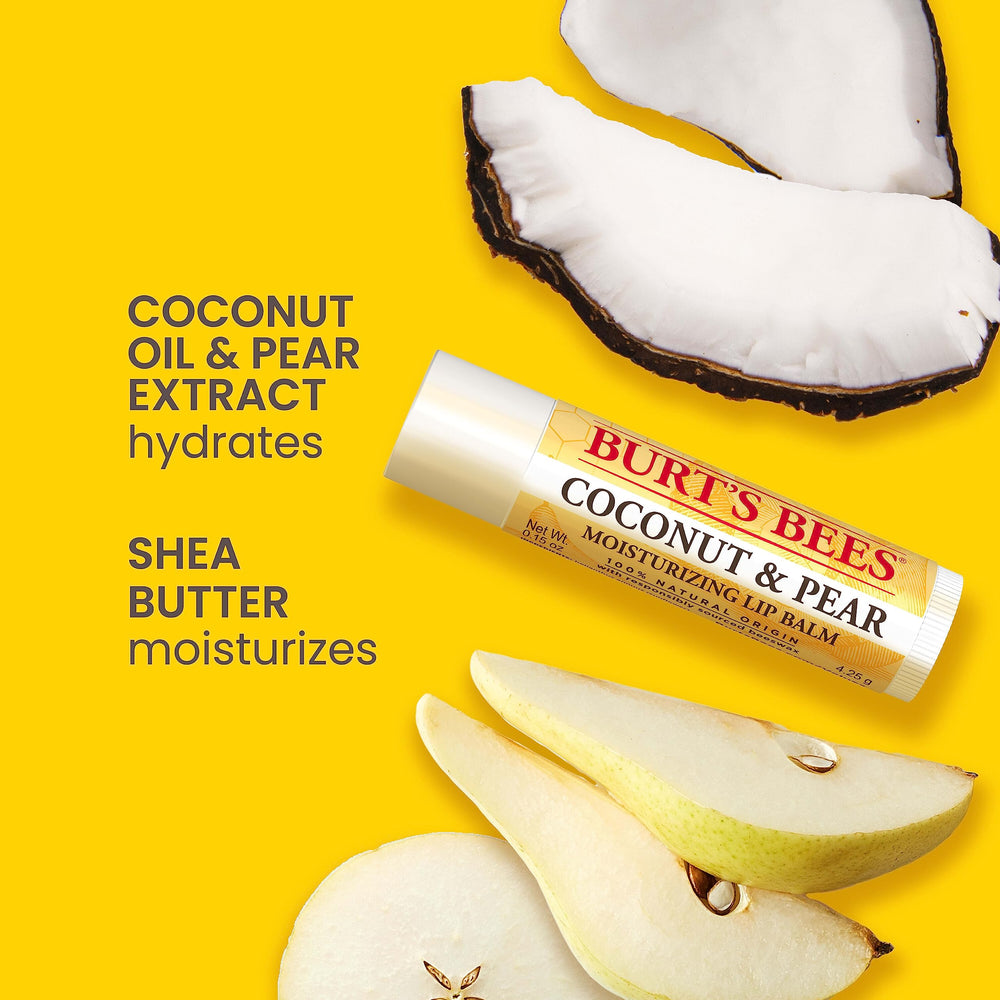 Burt's Bees Lip Balm fresa, formato tubo, hidratación suave y sabor natural.