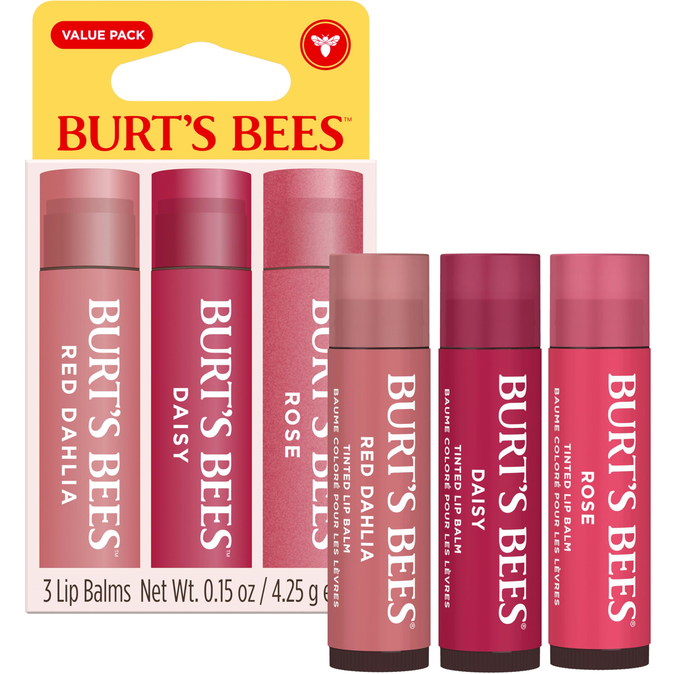 Burt's Bees labial tintado trio margarita, color sutil para realzar labios.