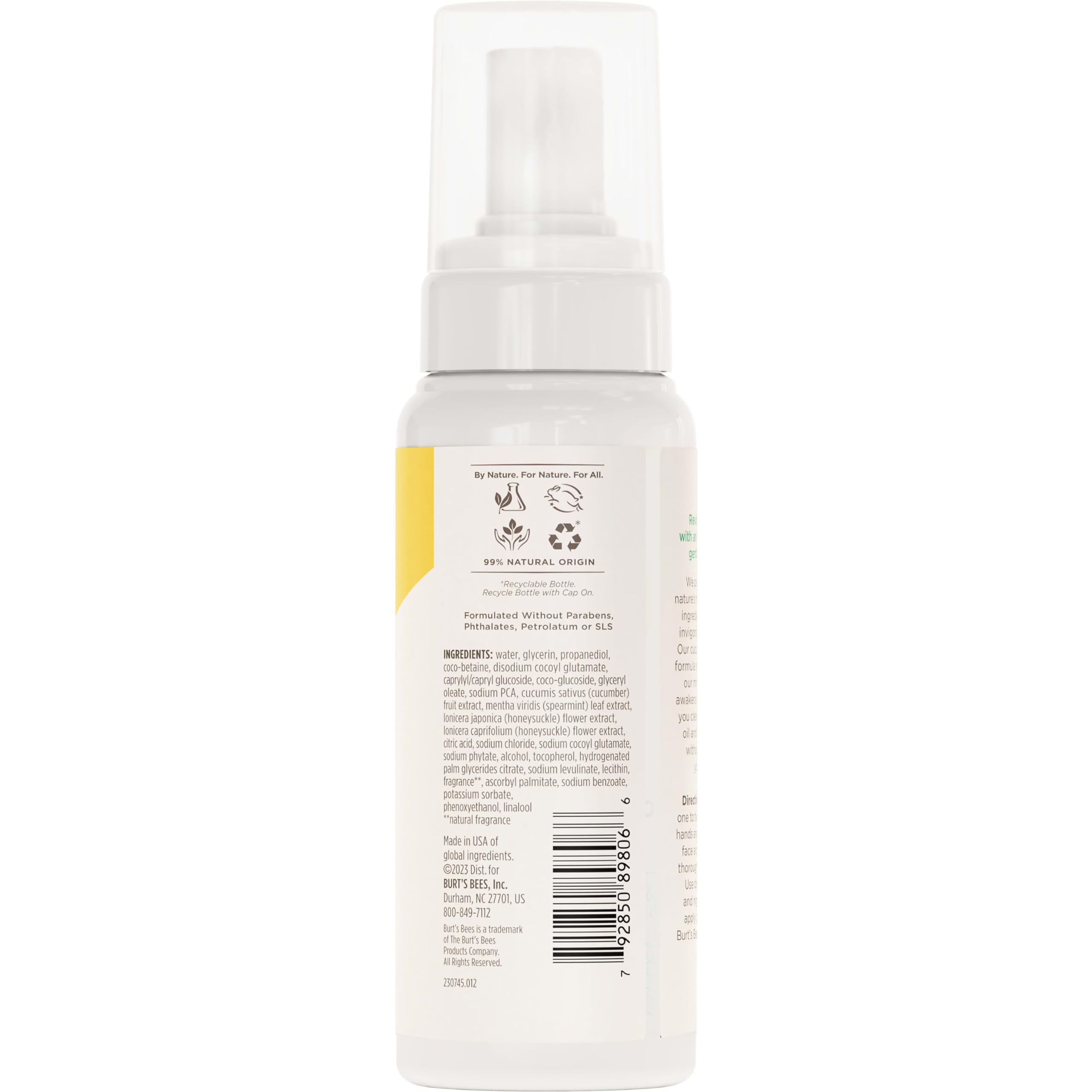 Burt's Bees limpiador elaborado en EE.UU. para cuidado suave y no reseca