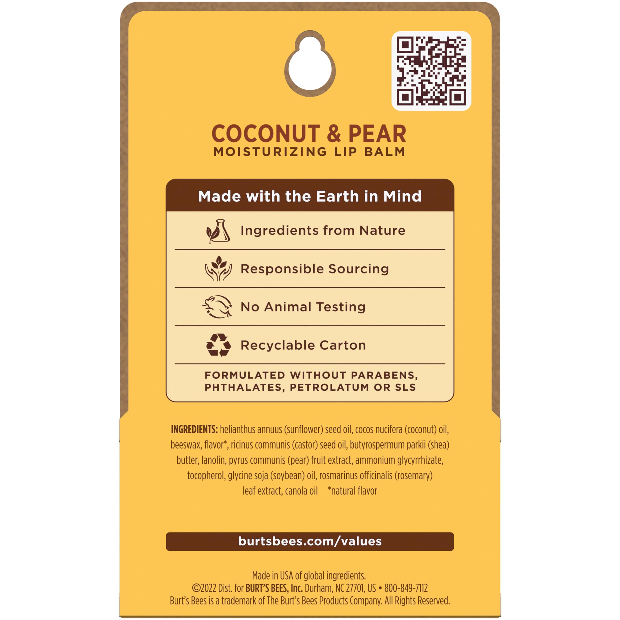 Two-tube Burt's Bees lip balm set for Coconut and Pear