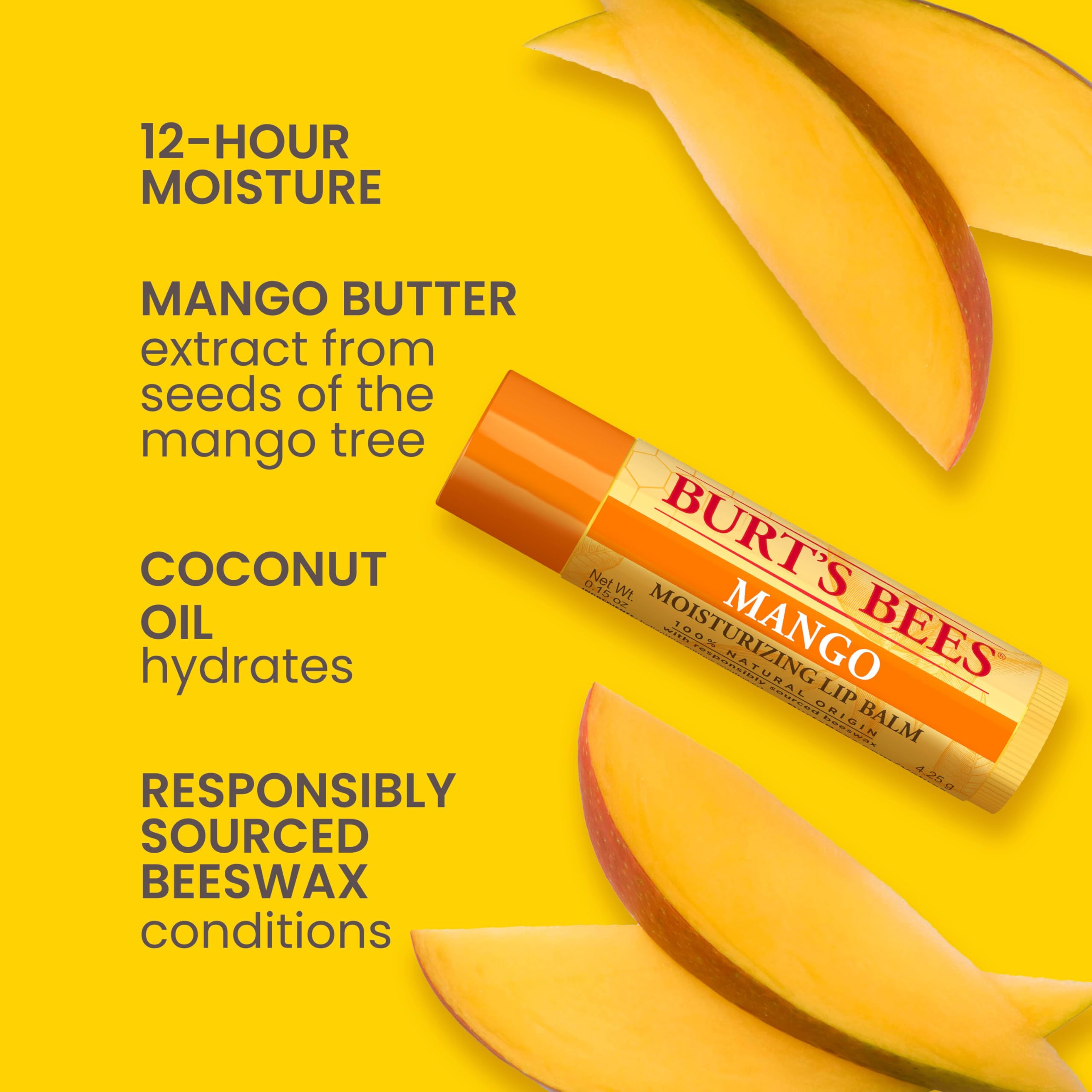 Burt's Bees Lip Balm Mango: aroma tropical y labios más suaves.