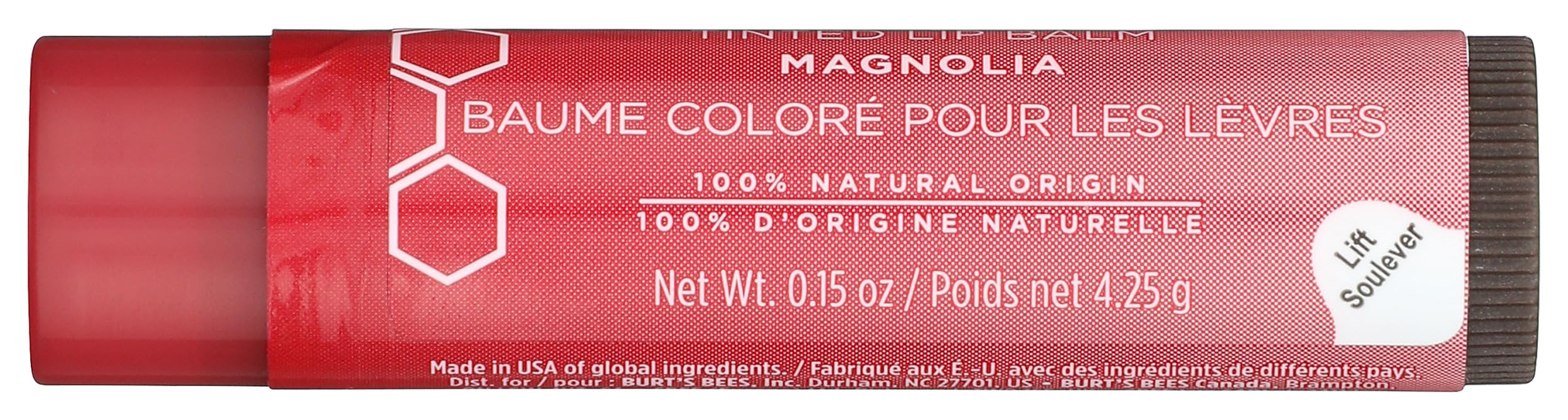 Open tube view for quick on-the-go lip color and moisture