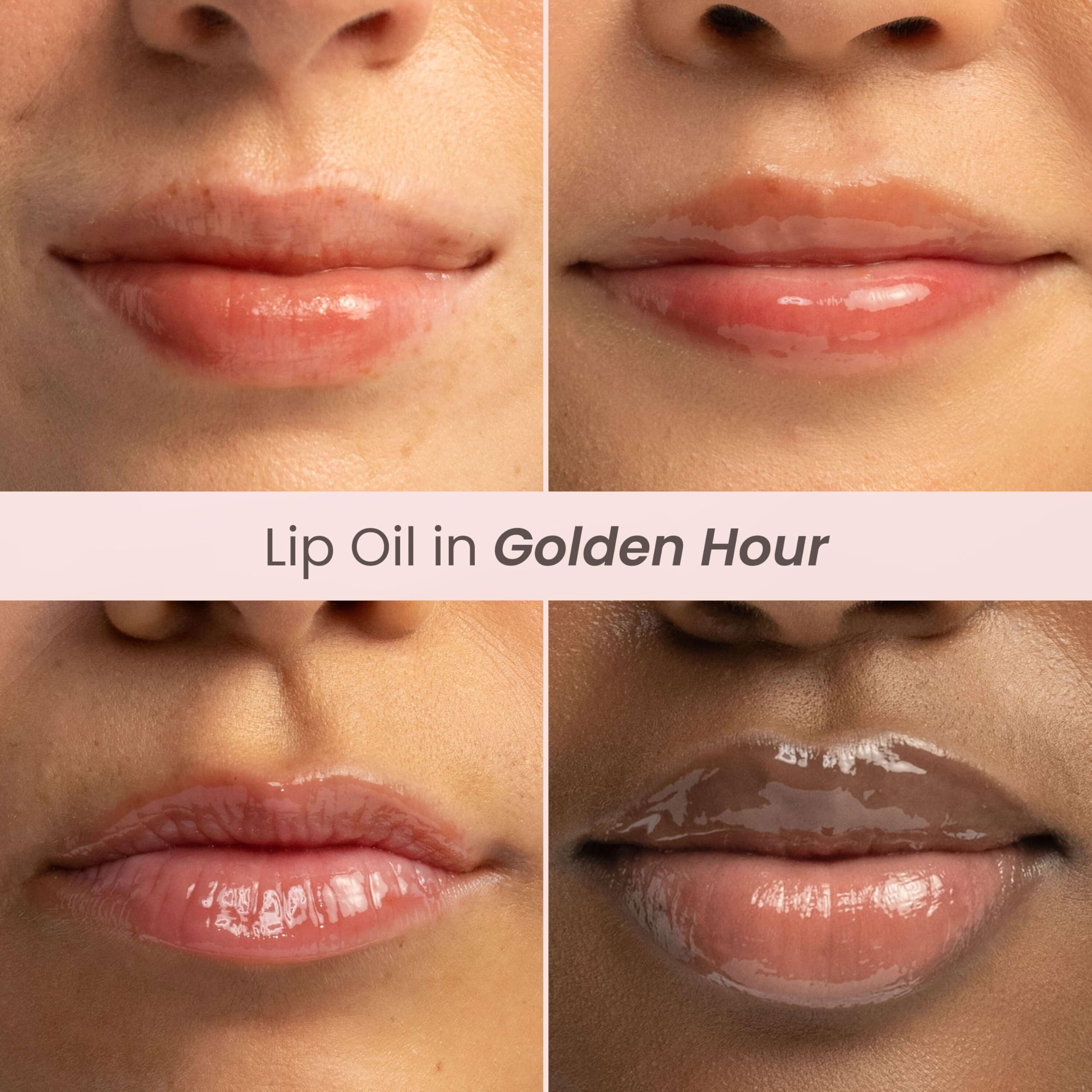 Burt's Bees Lip Oil Golden Hour almond oil nourishes softness